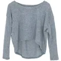 Produktbild: Guru-Shop Longsleeve Kurzer Pullover, Boho Feinstrick Shirt - blau alternative Bekleidung blau XL
