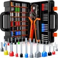 Produktbild: ® Sechskant Crimpzange Set 28 Arten 025-10mm² Aderendhülsen Set Selbsteinstel...