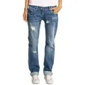 Produktbild: be styled Boyfriend-Jeans lockere Damen Hüftjeans Hosen destroyed relaxed Fit - j1z 5-pocket 40