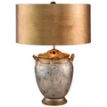 Produktbild: Tischlampe Jackson, 1 l, Antiksilber mit Akzenten aus Blattgold, Schirm aus Antikgold - FB-JACKSON-TL
