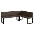 Produktbild: MEBLINI Eckbank für Esszimmer - Küchenbank - Essecke - Sitzecke Küche - Toni - U-Beine 142x196x87cm Rechts - Braun Kunstleder