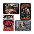 Produktbild: QUMENEY Metall-Blechschild im Vintage-Stil, Plague-Poster, Retro-Auto- und Mädchen-Muster, Wanddekoration, Kunst-Blechschild für Café, Bar, Pub, Bier (30 x 20 cm), 4 Stück