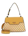 Produktbild: GUESS Hallie Top Handle Flap Shopper Schultertasche Handtasche Yellow Logo Neu