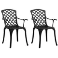Produktbild: vidaXL Gartenstühle 2 Stk. Aluminiumguss Schwarz