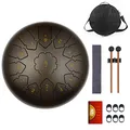 Produktbild: KUD Tongue Drum, 12 Zoll 13 Tone C-Dur Zungentrommel Schlagzeug Instrument, Steel Pan Töne Schlaginstrument Hand Pan Drum mit Trommelschlägeln Tragetasche Note Sticks für Meditation Yoga Klangheilung