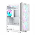 Produktbild: X3 Mesh Midi Tower PC Gehäuse Weiß - 6x RGB Lüfter, Tempered Glass