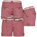 Produktbild: Eight2Nine Bermudas Short Bermuda kurze Hose Sommer Chino Shorts stoff Hotpants mit Gürtel rosa|rot L / 40