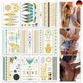 Produktbild: Flash Tattoos, Temporäre Klebe Tattoos Metallic Flash tattoos in Gold, Silber 
