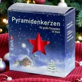 Produktbild: Pyramidenkerzen groß rot / weiss / natur '17 x105 mm' PK18/100 Kerzen
