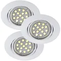 Produktbild: 3 x Nordlux LED Einbauleuchten Triton Weiß rund schwenkbar 3 x 3W GU10 warmweiß