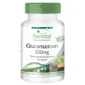 Produktbild: Glucomannan 500mg 180 Sättigungs-Kapseln Konjak-Extrakt Abnehmen VEGAN fairvital