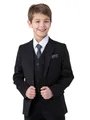 Produktbild: SANDER STELLAN Festlicher Kinderanzug Kommunionanzug Jungen Anzug 6-teilig Schwarz 146