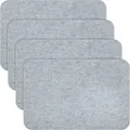 Produktbild: Erwin Müller Filz Tischset für Teller, Tischuntersetzer hellgrau Größe 30x45 cm - Schutz vor Kratzern und Verschmutzungen