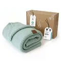 Produktbild: Babydecke Baby Strickdecke, %100 Bio Baumwolle, Atmungsaktiv, 80x100cm, Hellgrün, Little Dedi grün