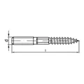 Produktbild: Stockschraube 10x200 Edelstahl A2 blank, 25 Stück