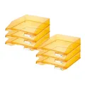 Produktbild: HAN Briefablage Klassik, 6 STÜCK, Moderne, transparente und stapelbare Ablage im frischen Design bis Format A4/C4, 1026-X-28, transparent-orange