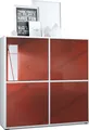 Produktbild: Vladon Highboard Cuba V2 Schrank 104 x 105,5 x 35,5 cm Sideboard mit 8 Fächern, Germany, Korpus in Weiß matt / Fronten in Bordeaux Hochglanz