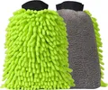 Produktbild: DU Life Mikrofase Auto-Waschhandschuh, 2 Stücke Wasserdicht Hochwertig Mikrofaser Waschhandschuh Weiche Chenille Autoschwamm Saugstark Weich für optimale Autopflege