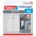 Produktbild: tesa Klebenagel für Tapete & Putz, 1 kg - 2 Nägel inkl. Powerstrips | Wandnägel für empfindliche Oberflächen - selbstklebend, 1 kg Haltekraft pro Nagel - ohne Bohren, spurlos ablösbar