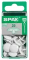 Produktbild: Spax Abdeckkappen weiß zum stecken (stift) - 25 Stk.