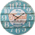 Produktbild: Tropical Bar Wanduhr 58cm runde Analoge Wand Uhr Retro Shabby Batteriebetrieben
