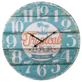 Produktbild: Tropical Bar Wanduhr 58cm runde Analoge Wand Uhr Retro Shabby Batteriebetrieben