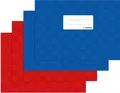 Produktbild: Heftumschläge A5 quer Kunststoff 2x blau + 2x rot, gedeckt