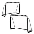 Produktbild: Relaxdays Fußballtor Garten, 2er Set, Kinder & Erwachsene, HBT: 110 x 150 x 75 cm, Metall, stabile Tore Fußball, schwarz