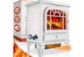 Produktbild: monzana Elektrokamin, Mit Heizung Flammeneffekt Heizlüfter Kamin Deko Ofen Weiß Wohnzimmer