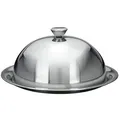 Produktbild: Spetebo Schutzhaube Speiseglocke mit Unterteller - Ø 30 cm - Edelstahl,(Komplett-Set, 2-tlg., Teller mit Deckel) Anrichten, Servieren, Party silberfarben 30 cm x 14 cm