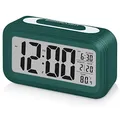 Produktbild: Sarsumir Digitaler Wecker, Wecker Digital LED mit Licht Temperaturanzeige Wecker Ohne Ticken mit Datums Snooze Funktion für Kinder Mädchen Jungen Erwachsene Reisewecker Batteriebetrieben, Dunkel Grün