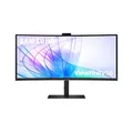 Produktbild: Samsung ViewFinity S65VC Curved Monitor 34 Zoll, Mit Lautsprechern und Webcam, Bildschirm mit VA-Panel, 3.440 x 1.440 Pixel, Bildwiederholrate 100 Hz, Reaktionszeit 5 ms, 90 W Laden via USB-C, Pivot