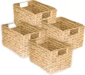Produktbild: HMF Aufbewahrungskorb faltbarer Korb geflochten aus Wasserhyazinthe Seegras 4er
