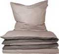 Produktbild: SCHIESSER Bettwäscheset Doubleface | Renforcé | 2-teilig | Zweifarbig | 100 % Baumwolle | Reißverschluss  | 155x220cm + 80x80cm | Taupe-Dunkelgrau