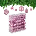 Produktbild: Relaxdays Weihnachtskugeln im 150er Set, glitzernde, matte & glänzende Christbaumkugeln, Kunststoff, ∅ 3, 4 & 6 cm, rosa