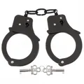 Produktbild: Stabile Polizei Handschellen mit 2 Schlüssel schwarz Security Handcuffs SEK NEU