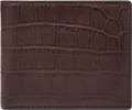 Produktbild: FOSSIL Geldbörse Derrick Bifold Large Coin Pocket Brown Croco dunkelbraun