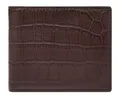 Produktbild: FOSSIL Derrick Bifold Large Coin Pocket Geldbörse Brown Croco dunkelbraun Neu