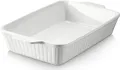 Produktbild: Dowan Auflaufform 23 x 33 cm Keramik Backform, 3992ml Backform mit Griffen, weiß