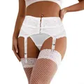 Produktbild: Sexy Strumpfhalter Corsagen Strumpfgürtel Strapse Dessous Weiss String Gogo S/XL