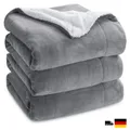 Produktbild: Bedsure Kuscheldecke 220x240 cm Grau Dicke Sherpa