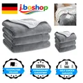 Produktbild: Bedsure Sherpa Wolldecke 220x240 cm Grau Kuscheldeck