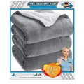 Produktbild: Bedsure Kuscheldecke 220x240 cm Grau Dicke Sherpa