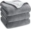 Produktbild: BEDSURE Sherpa Wolldecke 220x240 cm Flauschig Gra
