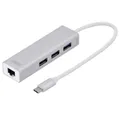 Produktbild: Digitus Laptop-Dockingstation 3 Port USB 3 Type-C® Hub mit Gigabit Ethernet 3xUSB DA-70255, mit eingebautem Netzwerk-Anschluss