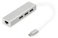 Produktbild: Digitus USB 3.2 Gen 1 Multiport-Hub, USB-C Stecker > 3x USB-A Buchse + RJ-45 Buc