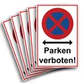 Produktbild: 5 Stück Absolutes Halteverbot parken verboten Schild 20 x 30 cm aus stabiler PVC Hartschaumplatte 3mm Parkplatzschild mit UV-Schutz von STROBO
