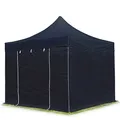 Produktbild: TOOLPORT Faltzelt Faltpavillon Pavillon 3x3m - mit 4 Seitenteilen (ohne Fenster) Premium Dach Partyzelt schwarz