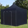 Produktbild: 3x3m Faltpavillon Faltzelt PROFESSIONAL Stahl, schwarz, 4 Seitenteile