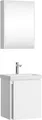 Produktbild: Planetmöbel Waschtisch mit Unterschrank 50 cm inkl. Spiegelschrank 50cm, Badmöbel Set, hängend, weiß